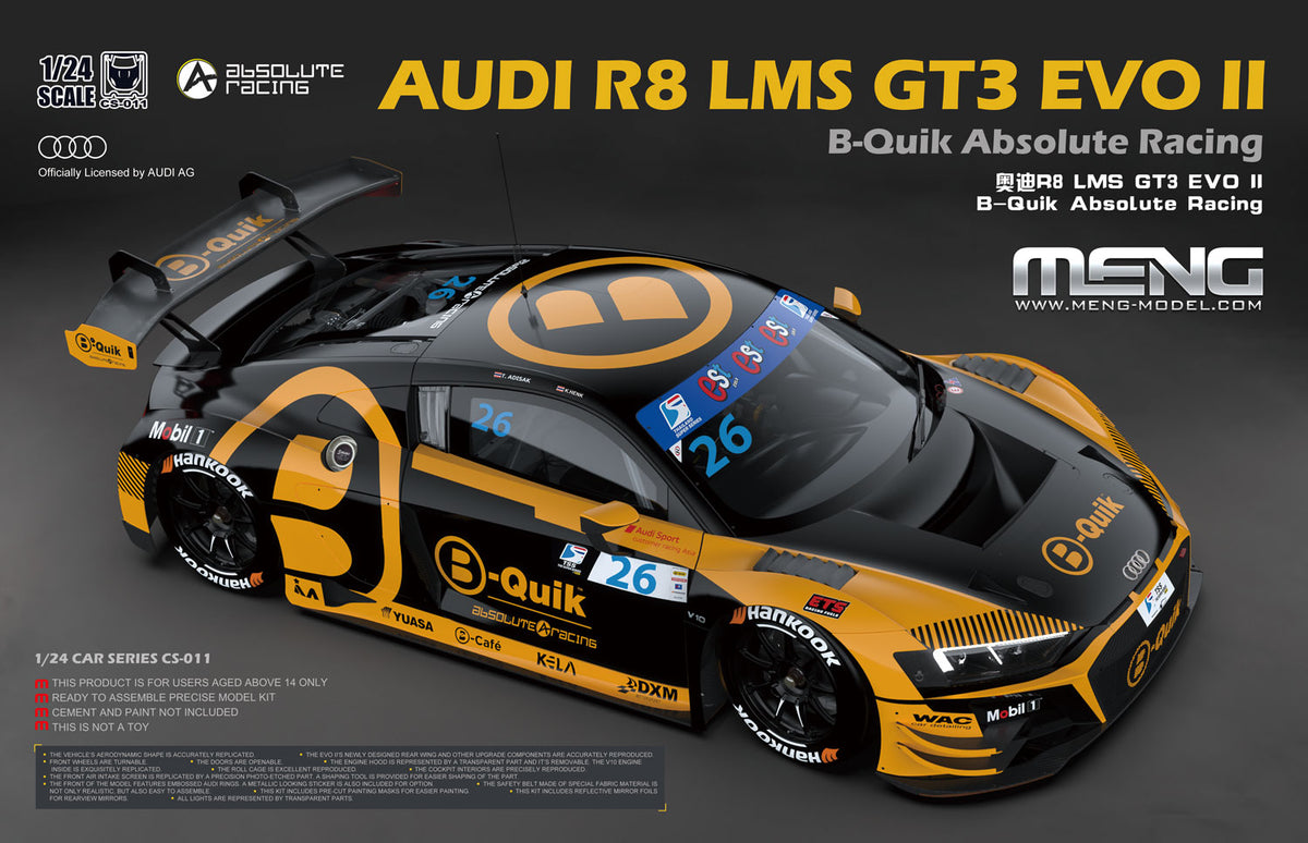 Meng 1/24 Audi R8 LMS GT3 EVO II B-Quik Absolute Racing CS-011