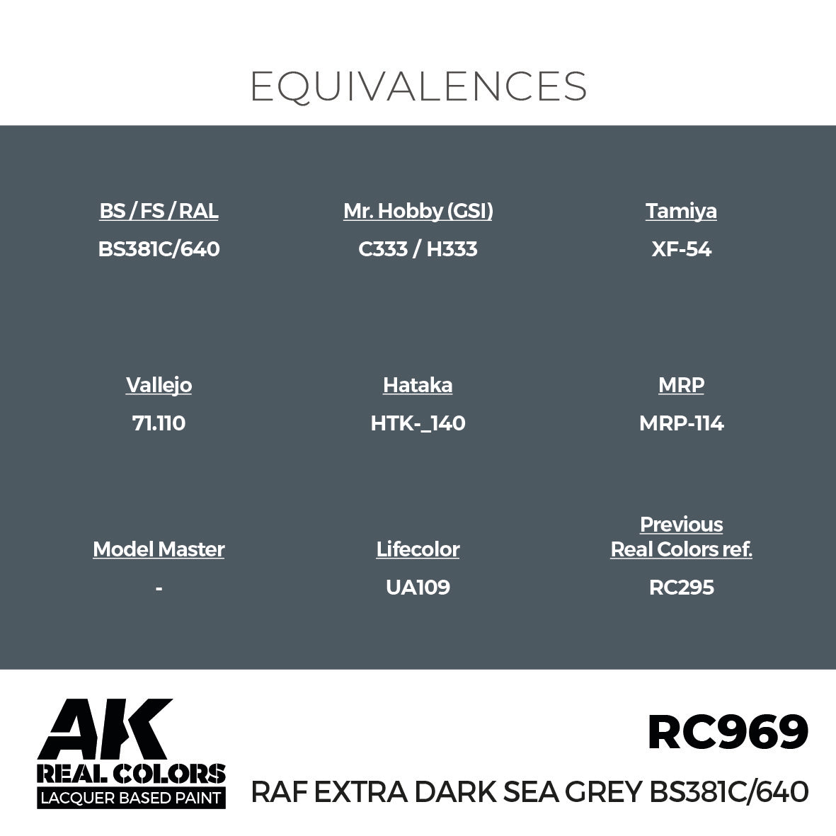 AK Interactive RC969 Real Colors RAF Extra Dark Sea Grey BS381C
