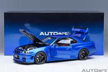 Load image into Gallery viewer, AUTOart 1/18 Nissan Skyline GT-R (R34) Nismo Z-Tune Bayside Blue 77462 RESTOCK