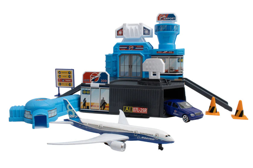 Daron Playset Airport Building w/ Boeing Single Plane DT6295