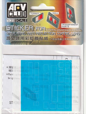 AFV Club 1/35 Sticker For Anti Reflective Coating for M1A1 Abrams AC35016