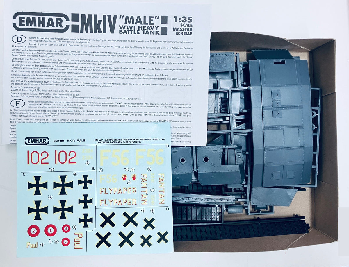 Emhar Model kit - Mk IV Male WWI Heavy Battle Tank - 1 72 - EM5001