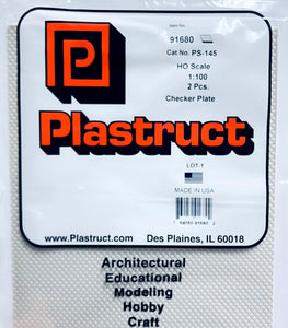 Plastruct 91680 Styrene HO Checker Plate 12"x 7" (2)