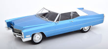Load image into Gallery viewer, KK Scale 1/18 Cadillac DeVille Soft Top Blue Metallic/White 1967 KKDC180314