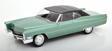 Load image into Gallery viewer, KK Scale 1/18 Cadillac DeVille Soft Top Green Metallic/Black 1967 KKDC180315