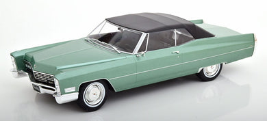 KK Scale 1/18 Cadillac DeVille Soft Top Green Metallic/Black 1967 KKDC180315