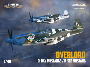 Eduard 1/48 Overlord D-Day Mustang P51B Fighter Dual Combo 11181