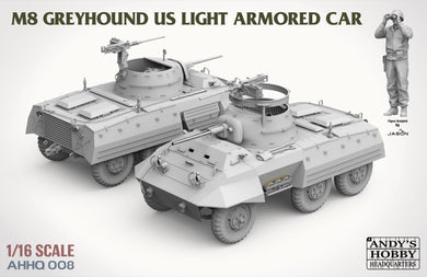 Andy's Hobby HQ/Takom 1/16 US M8 Greyhound US Light Armored Car w/ Figure AHHQ-008 COMING SOON!