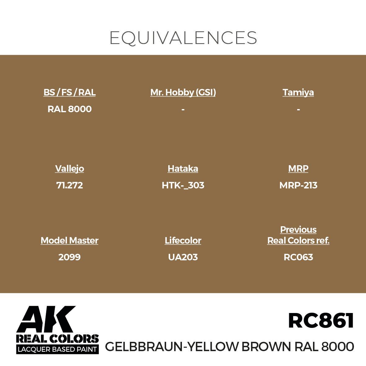 AK Interactive RC861 Real Colors Gelbbraun-Yellow Brown RAL 8000