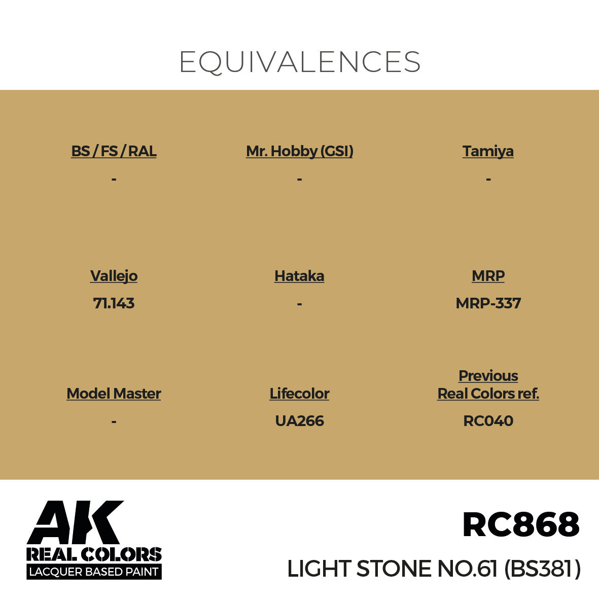 AK Interactive RC868 Real Colors Light Stone No.61 (BS381) 17ml