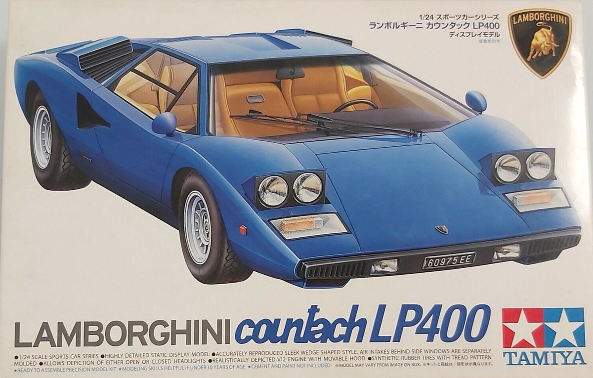 Lot 2 Anciennes Maquettes Voitures Lamborghini Countach LP400 et LP500S Motorisé en Boite - Collection