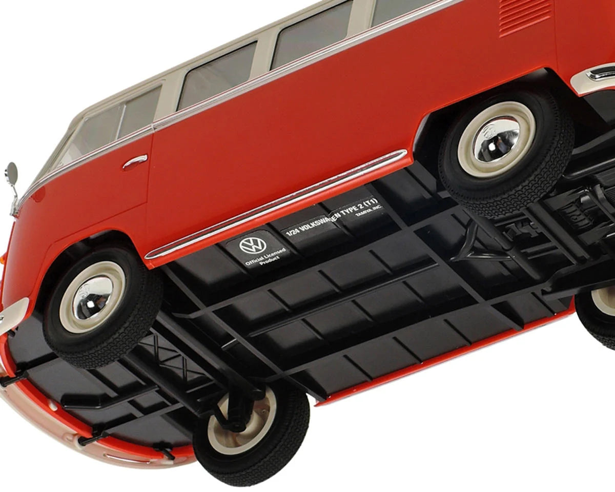 Tamiya 1/24 Volkswagen Type 2 (T1) (Red/White) SNAP-KIT 28101