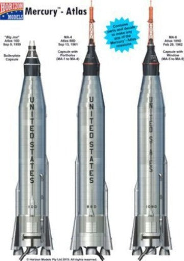 Horizon Models 1/72 Convair SM-65D Mercury Atlas Rocket 2002