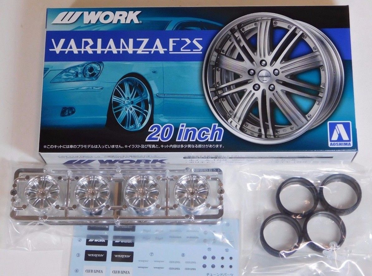 Aoshima 1/24 Rim & Tire Set ( 50) Work Varianza F25 20