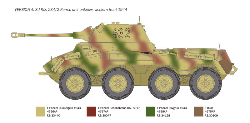 Bediening mogelijk Onze onderneming bemanning Italeri 1/35 German SdKfz 234/2 Puma Armored Car 6572 – Burbank's House of  Hobbies