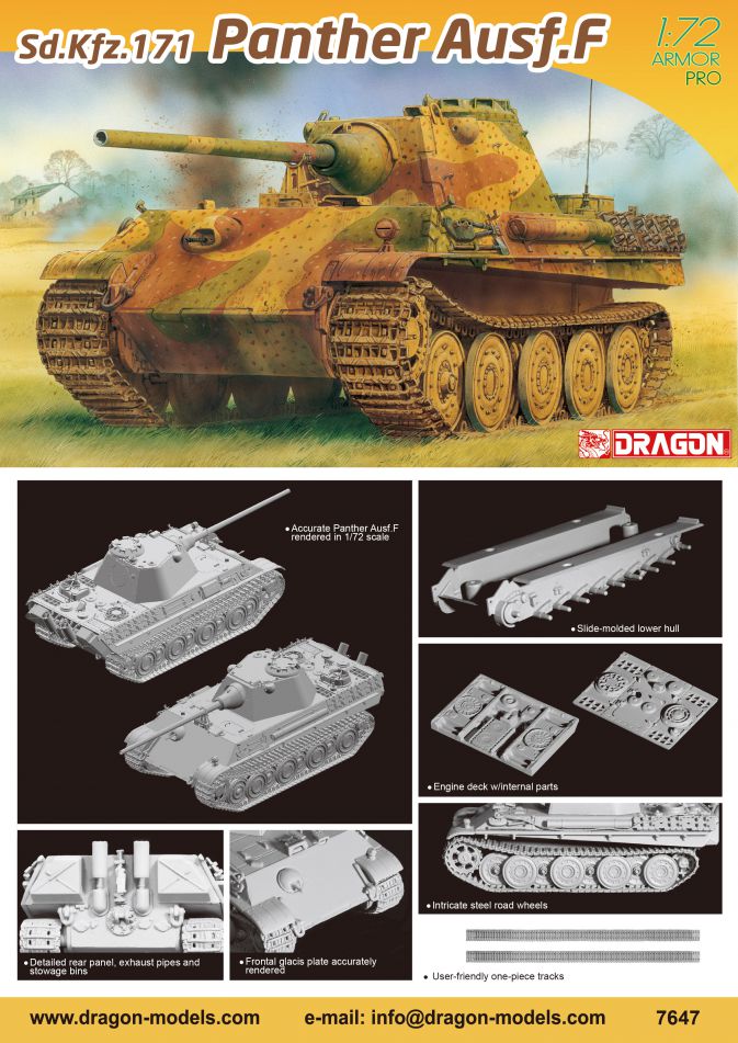 Dragon 1/72 German Sd.Kfz.171 Panther Ausf.F 7647 – Burbank's