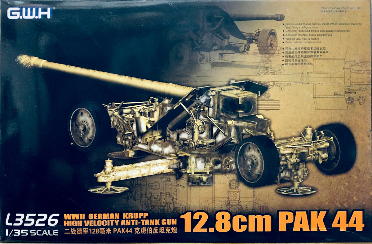Great Wall Hobby 1/35 German 12.8cm Pak44 Krupp L3526 – Burbank's