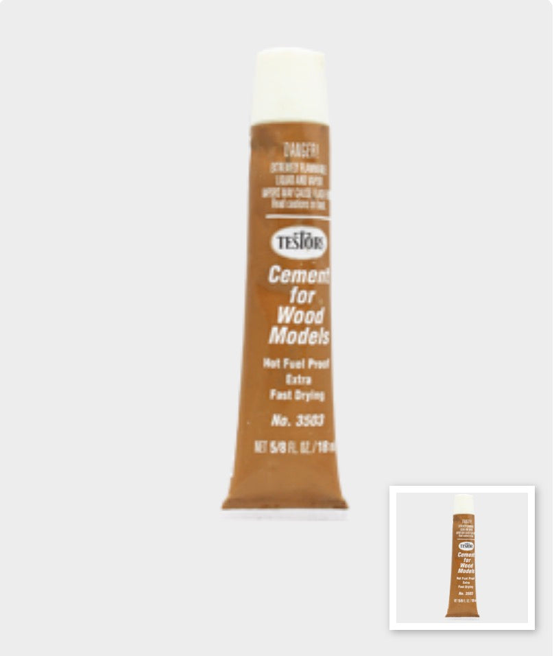 Testors 3503 Cement For Wood Models 5/8 oz Burbank's House of Hobbies