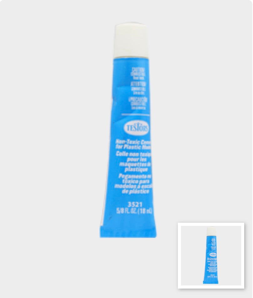 Testors 3521 NonToxic Cement Tube 5/8 oz Burbank's House of Hobbies