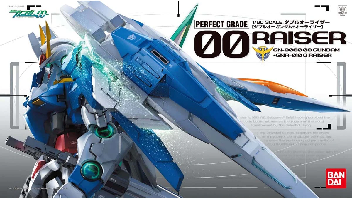 Bandai 1/60 PG Gundam 00 Raiser GN-0000 Gundam 5063545 – Burbank's