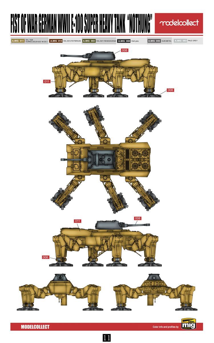 Modelcollect 1/72 German Fist of War German WWII E-100 Supper Heavy Tank