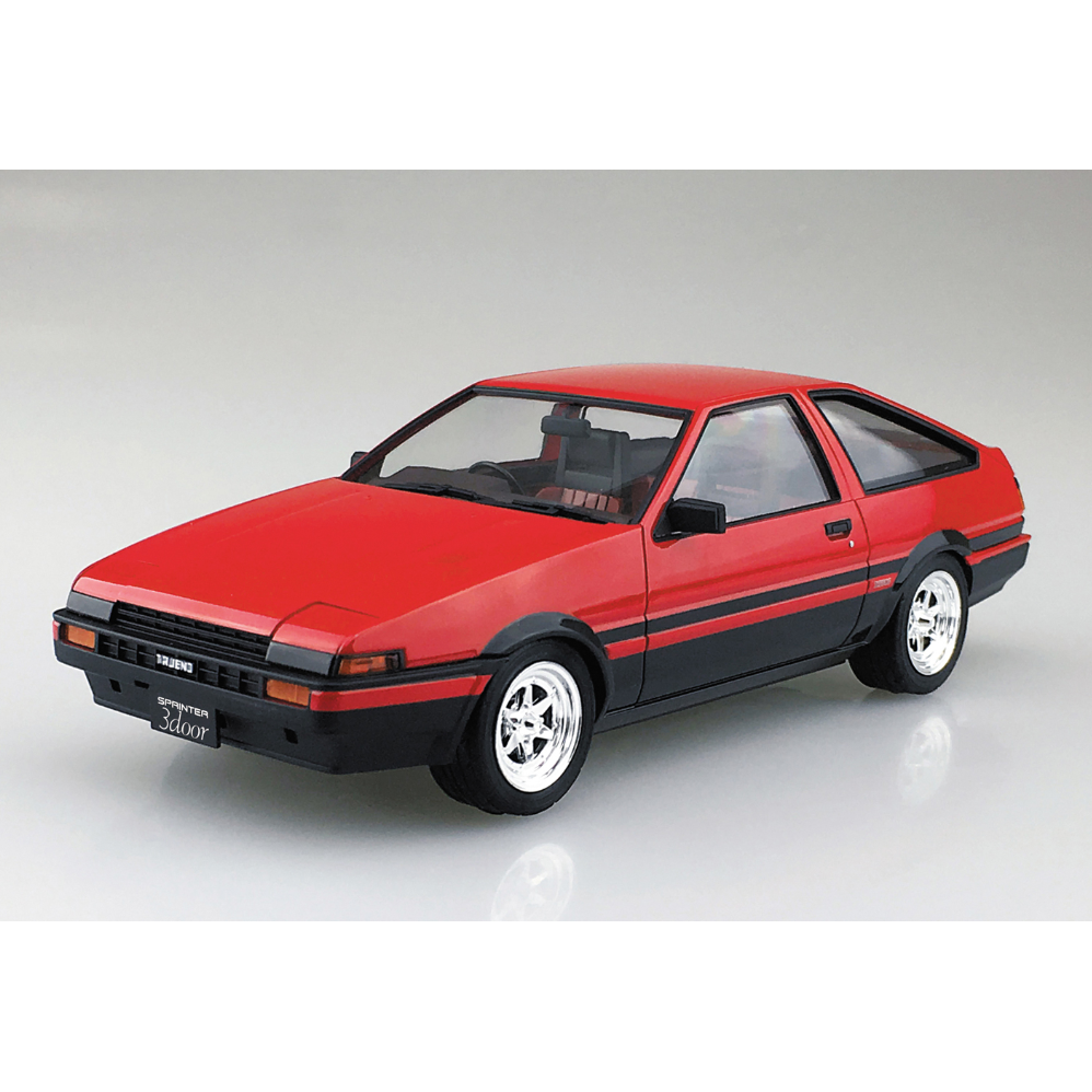 Aoshima 1/24 Toyota AE86 Sprinter Trueno Red / Black Painted Body
