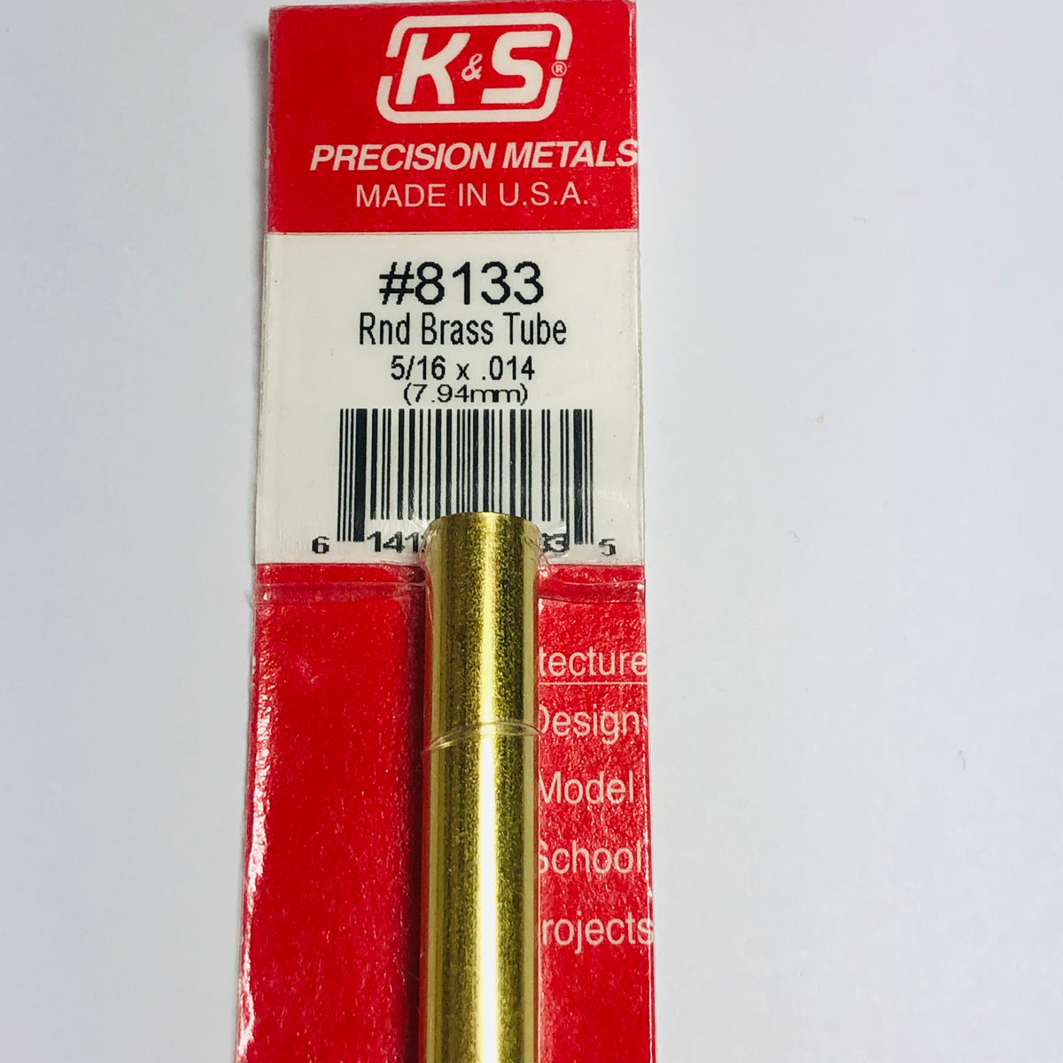 K & S PRECISION METALS 8133 5/16 x 12 Round Brass Tube