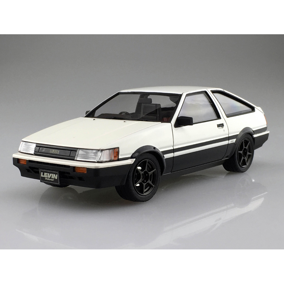 Aoshima 1/24 Toyota AE86 Corolla Levin White /Black Painted Body