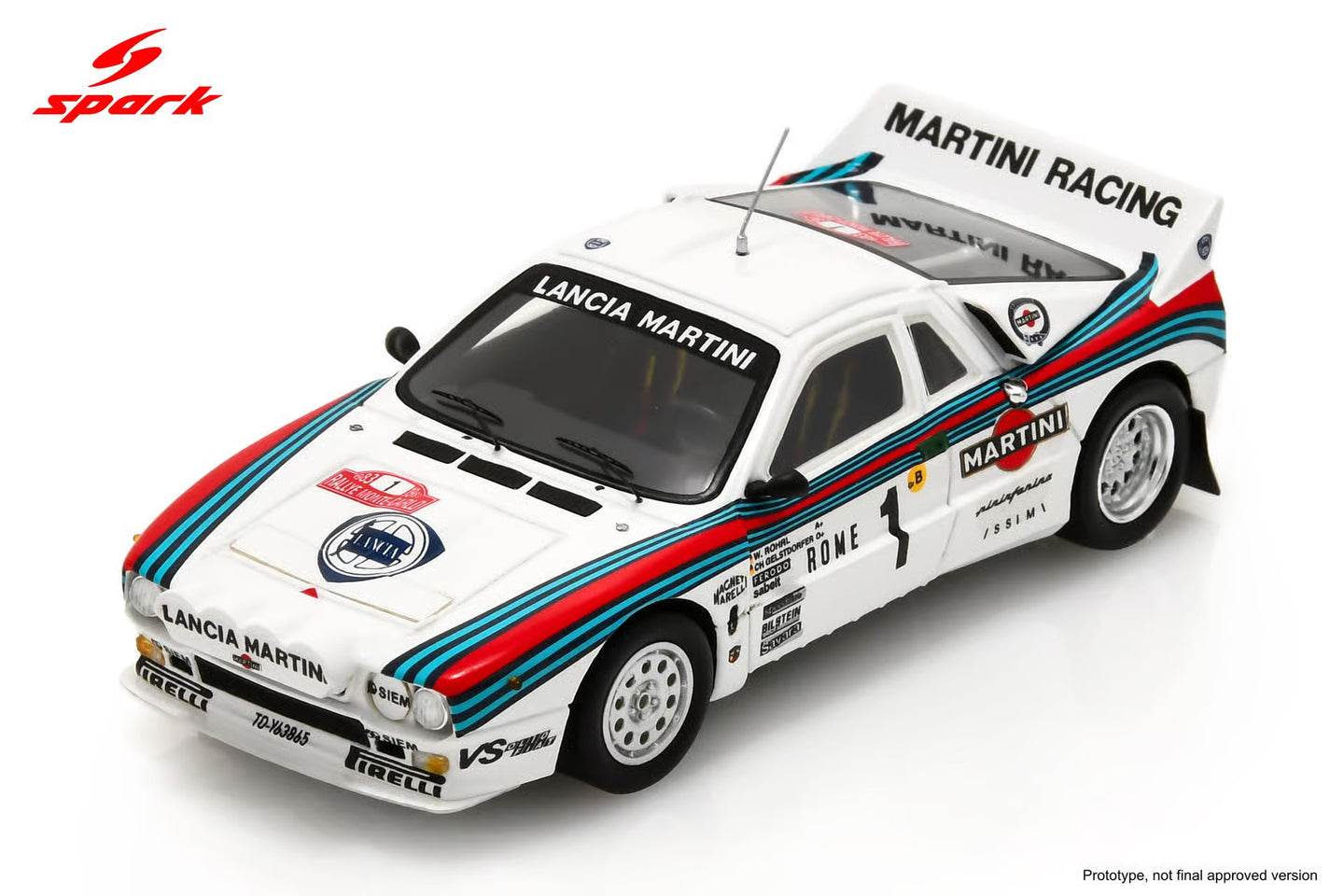 Spark 1/43 Italian Lancia 037 #1 Rally Winner Monte Carlo 1983