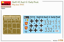 Load image into Gallery viewer, MiniArt 1/72 German StuH 42 Ausf. G Early Prod May-June 1943 72114
