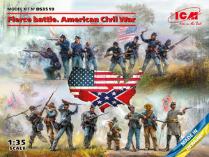 ICM 1/35 American Civil War Fierce Battle Diorama Union and Confederate Infantry DS3519