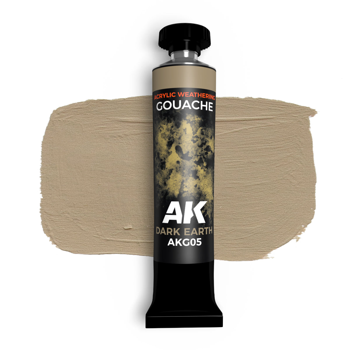 AK Interactive AKG05 Gouache Weathering Effects Dark Earth 20ml Tube