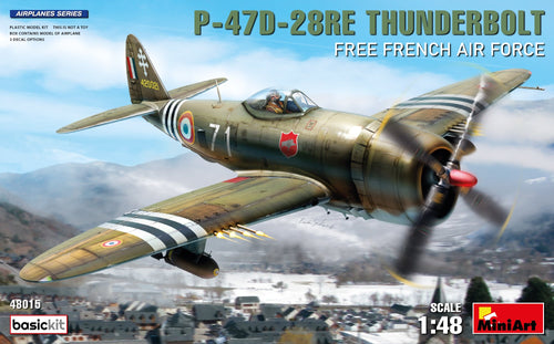 Miniart 1/48 US P-47D-28RE Thunderbolt Basic Kit Free French 48015