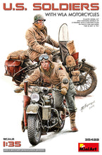 Load image into Gallery viewer, Miniart 1/35 US Soldiers with WLA Motorcycles (2) 35422
