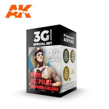Load image into Gallery viewer, AK Interactive AK11691 Acrylic 3G Air WWII US Pilot Uniform Colors Set (4 x17ml)