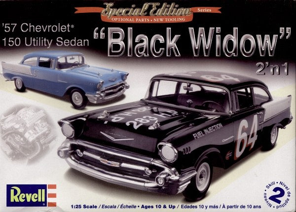 Revell 1/25 57 Chevrolet 150 Utility Sedan Black Widow 85-4240C OPEN BOX