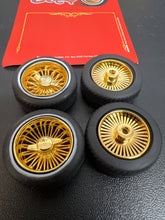 Load image into Gallery viewer, Hoppin Hydros 1/24 1/25 Chrome Baby D's Rims w/ Whitewall Tires 503