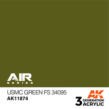 Load image into Gallery viewer, AK Interactive AK11874 Acrylic 3G Air USMC Green FS 34095 17ml