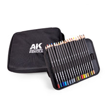 Load image into Gallery viewer, AK Interactive AK10050 Weathering Pencils with Cloth Case (All 37 Colours)