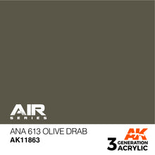 Load image into Gallery viewer, AK Interactive AK11863 Acrylic 3G Air ANA 613 Olive Drab 17ml