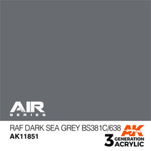 Load image into Gallery viewer, AK Interactive AK11851 Acrylic 3G Air RAF Dark Sea Grey BS381C/638 17ml