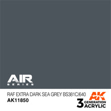Load image into Gallery viewer, AK Interactive AK11850 Acrylic 3G Air RAF Extra Dark Sea Grey BS381C/640 17ml