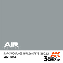 Load image into Gallery viewer, AK Interactive AK11854 Acrylic 3G Air RAF Camouflage (Barley) Grey BS381C/626 17ml