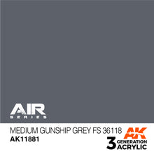 Load image into Gallery viewer, AK Interactive AK11881 Acrylic 3G Air Medium Gunship Grey FS 17ml