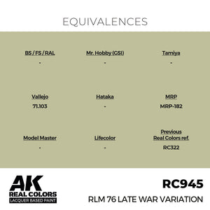 AK Interactive RC945 Real Colors RLM 76 Late War Variation 17ml