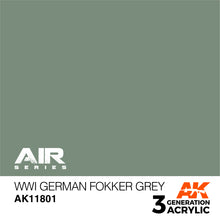 Load image into Gallery viewer, AK Interactive AK11801 Acrylic 3G Air WWI German Fokker Grey 17ml