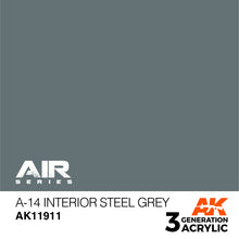 Load image into Gallery viewer, AK Interactive AK11911 Acrylic 3G Air A-14 Interior Steel Grey 17ml