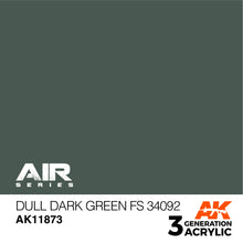 Load image into Gallery viewer, AK Interactive AK11873 Acrylic 3G Air Dull Dark Green FS 34092 17ml