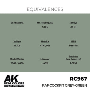 AK Interactive RC967 Real Colors RAF Cockpit Grey-Green 17ml AK Interactive RC967 Real Colors RAF Cockpit Grey-Green 17ml