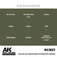 Load image into Gallery viewer, AK Interactive RC957 Real Colors IJN M3 (N) Nakajima Interior Green 17ml